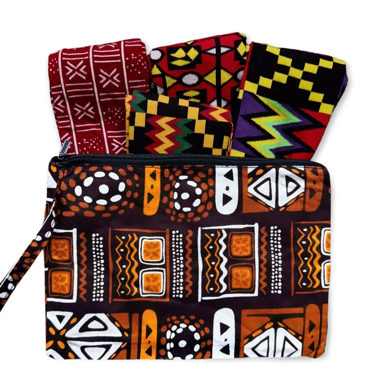 Afrikaanse sokken / Afro socks set OWURA met tasje - Set van 4