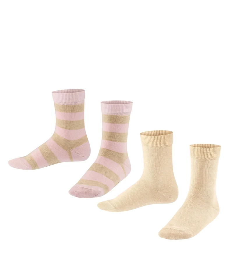 FALKE Sokken Happy Stripe 2-PACK Kinderen 12993 4650 sand mel.
