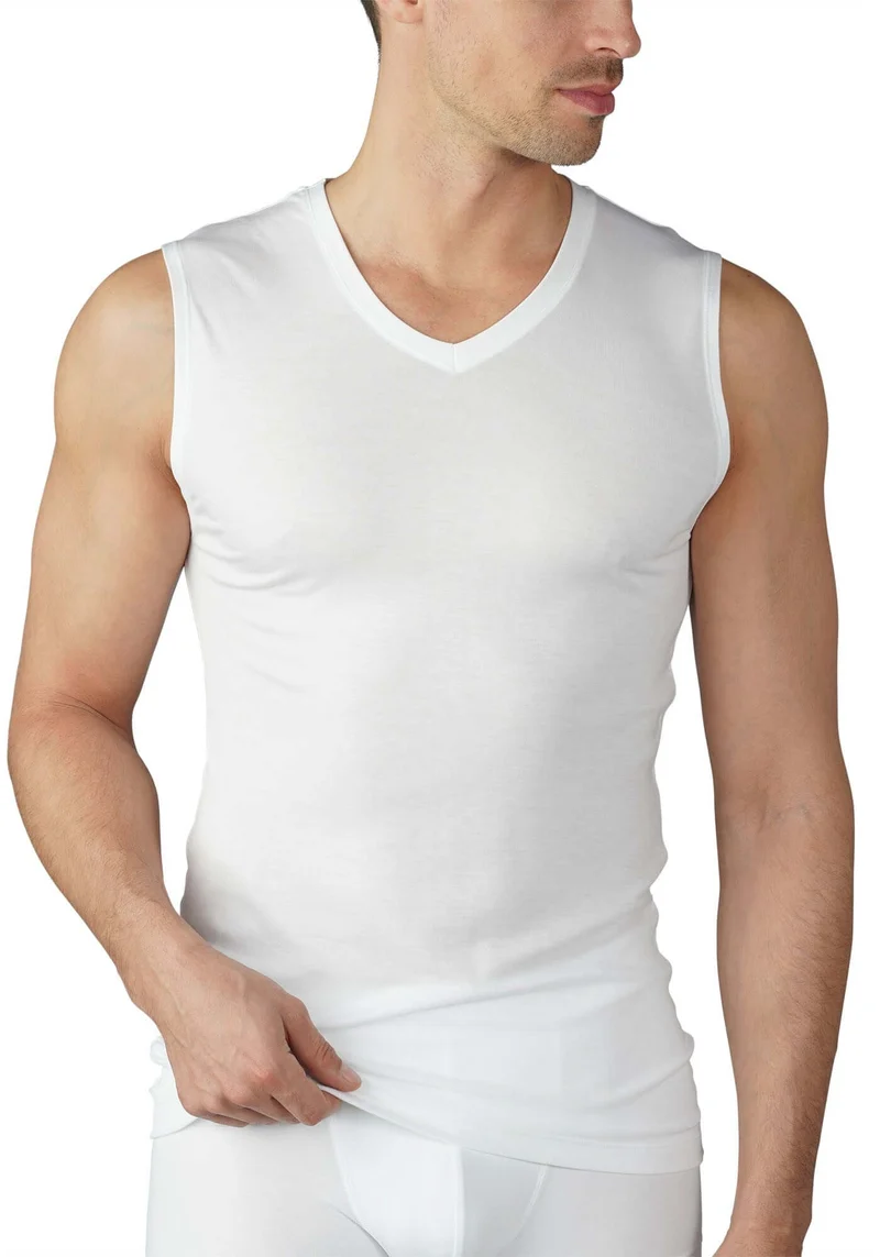 Mey Mouwloos Shirt Superior Heren 34047 101 weiss