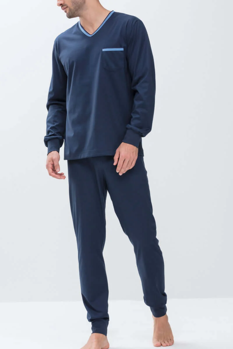 Mey Lange Pyjama Heren 18889 668 yacht blue