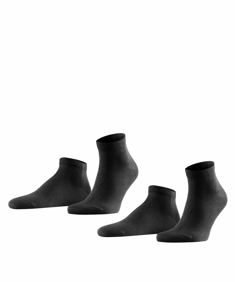 FALKE Happy 2-Pack Sneakersok Heren 14606 3000 black