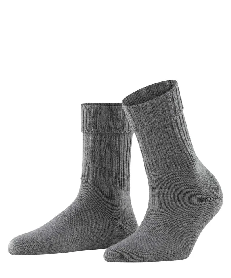 FALKE Rib Omslag Damessokje 47520 3070 midden grey