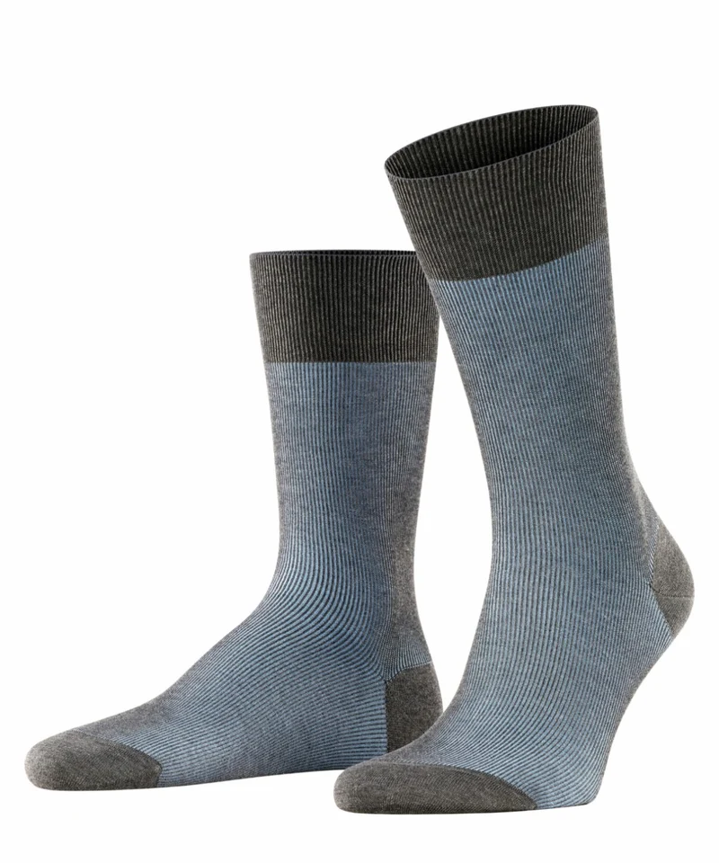 FALKE Heren Fantasiesok Fine Shadow 13141 3196 grey-bleue