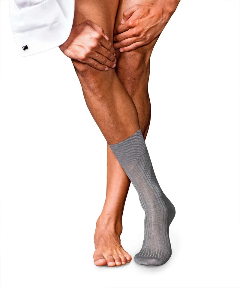 FALKE No.10 Luxury Herensok 14649 3390 light greymel.