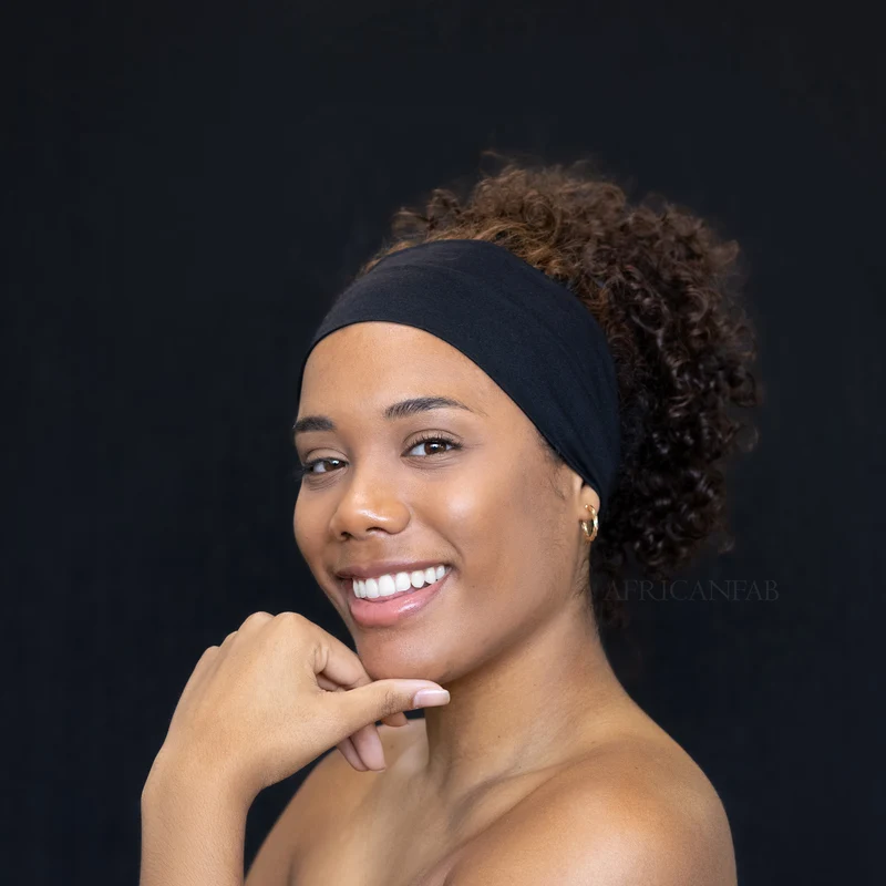 Zwart Haarband / Hoofdband - Stretch Stof - Yoga / Sport / Casual - Unisex Volwassenen
