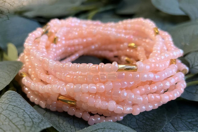 Waist Beads / Afrikaanse Heupketting - IYE - Licht Perziek (elastisch)