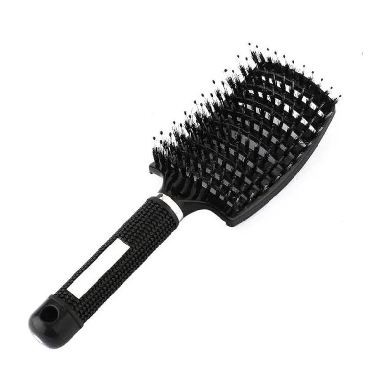 Afabs® Curved Detangler Haarborstel | Detangling brush | Kam voor steil en krullend haar | Zwart