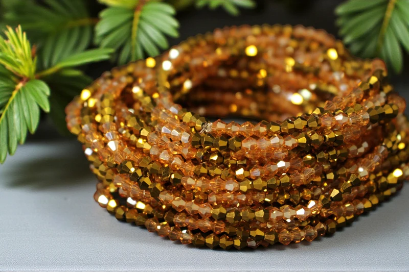 Waist Beads / Afrikaanse Heupketting - IZIEGBE - Goud crystal (elastisch)