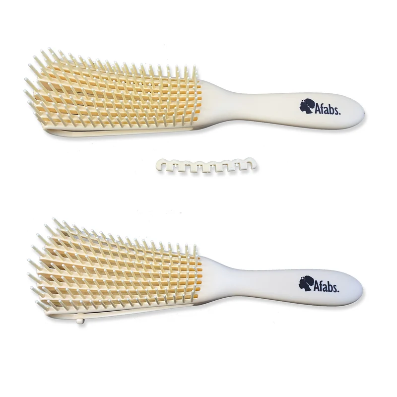 Afabs® Anti-klit Haarborstel | Detangler brush | Detangling brush | Kam voor Krullen | Kroes haar borstel | Pastel Geel