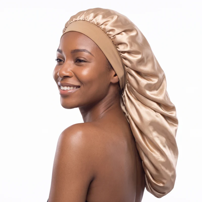 Satijnen Bonnet voor Dreadlocks / Braids / Rasta - Kaki Dreadsock / Satijnen Slaapmuts / Hair Bonnet