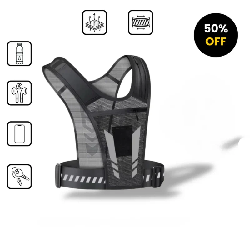 ReflectoFit | Reflecterend sportgilet met opbergruimte
