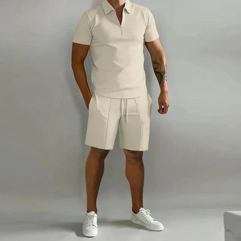 Vittoro | Tweedelige heren zomerset – Luxe polo met comfortabele short