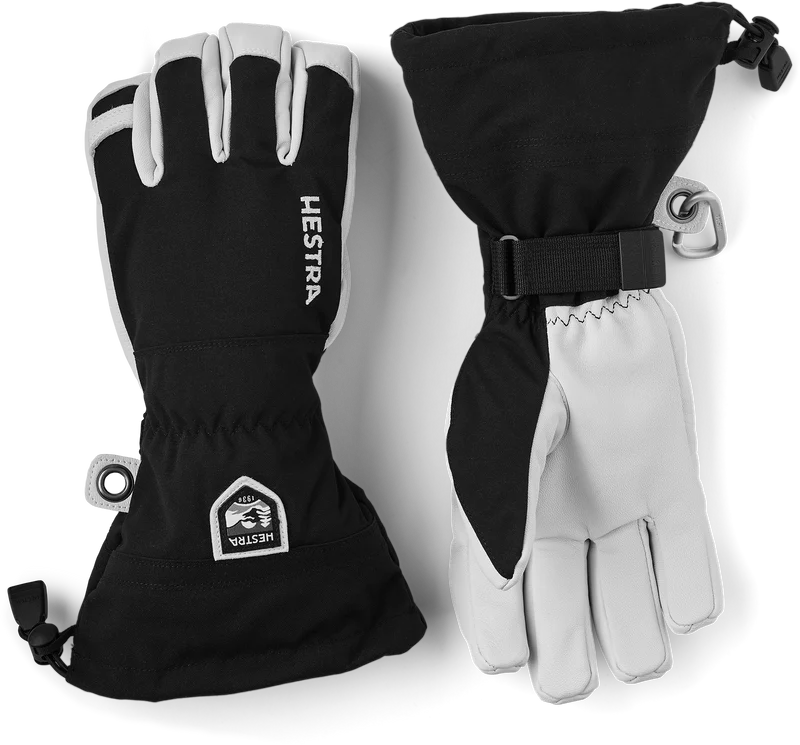 Army leather heli ski 5-finger - varm, slitstark, skidhandske
