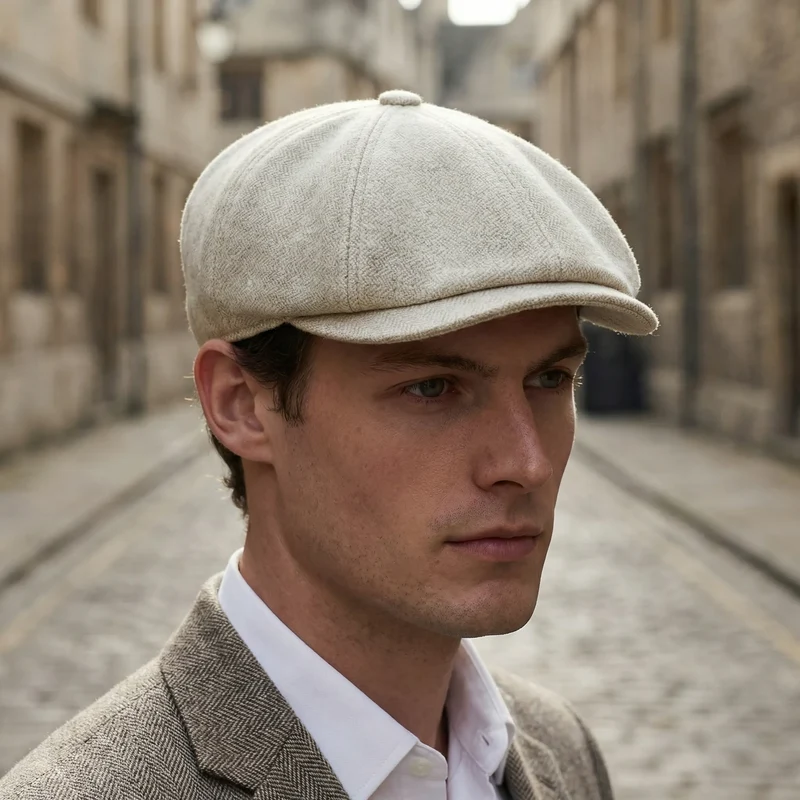 Flat cap heren | Katoenen newsboy cap in klassieke stijl