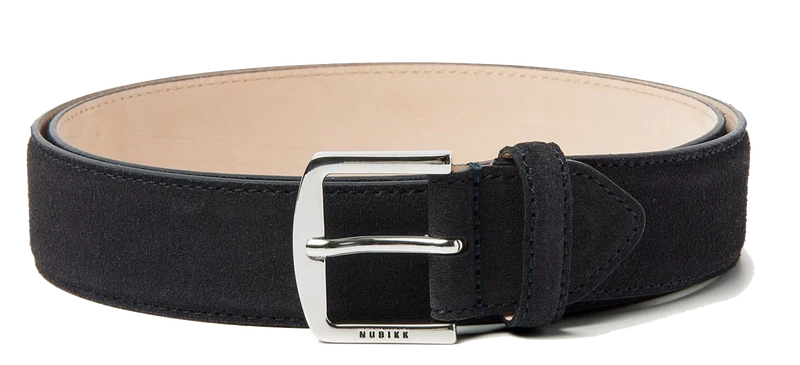 NUBIKK JAMES BELT NAVY SUEDE