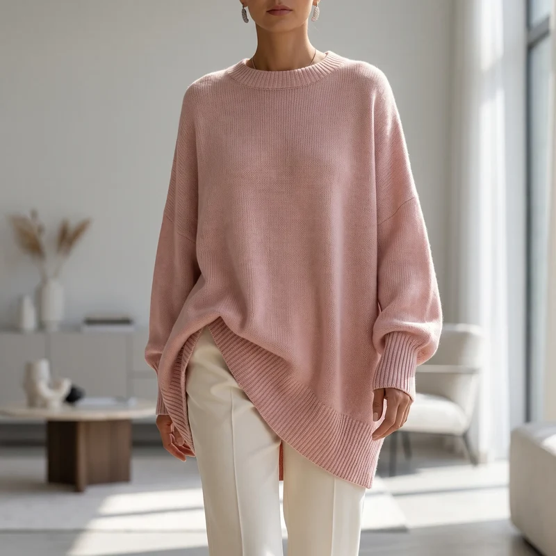 Trui dames | Oversized model met wijde mouwen en ronde hals