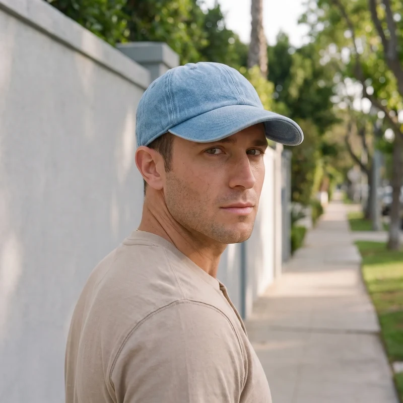 Pet heren | Denim cap met verstelbare sluiting