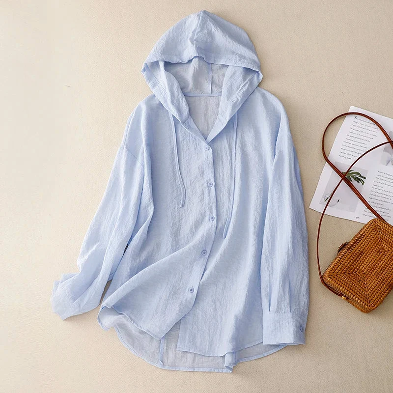 Blouse dames | Casual blouse met capuchon