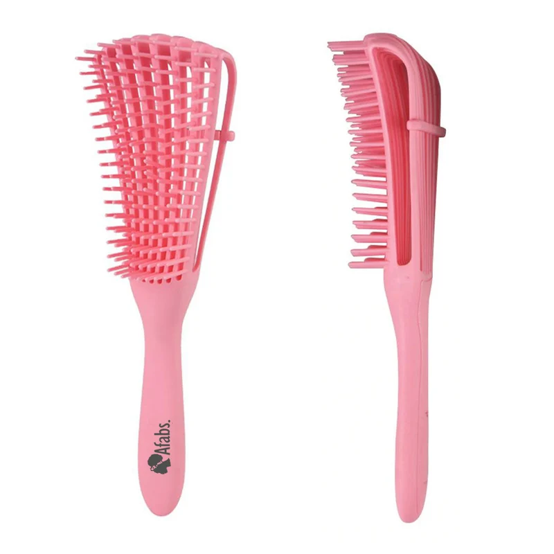 Afabs® Anti-klit Haarborstel | Detangler brush | Detangling brush | Kam voor Krullen | Kroes haar borstel | Roze