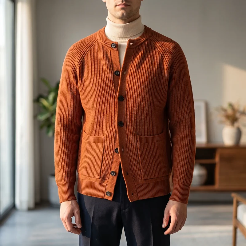 Vest heren | Corduroy vest met rits en opstaande kraag