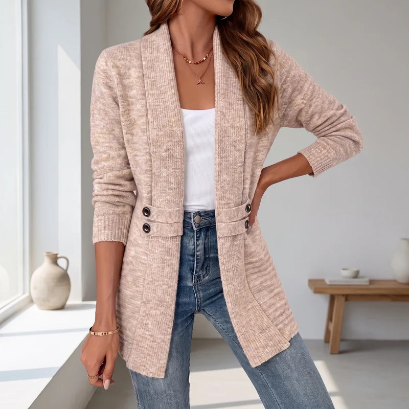 Vest dames | Lang gebreid vest met elegante pasvorm