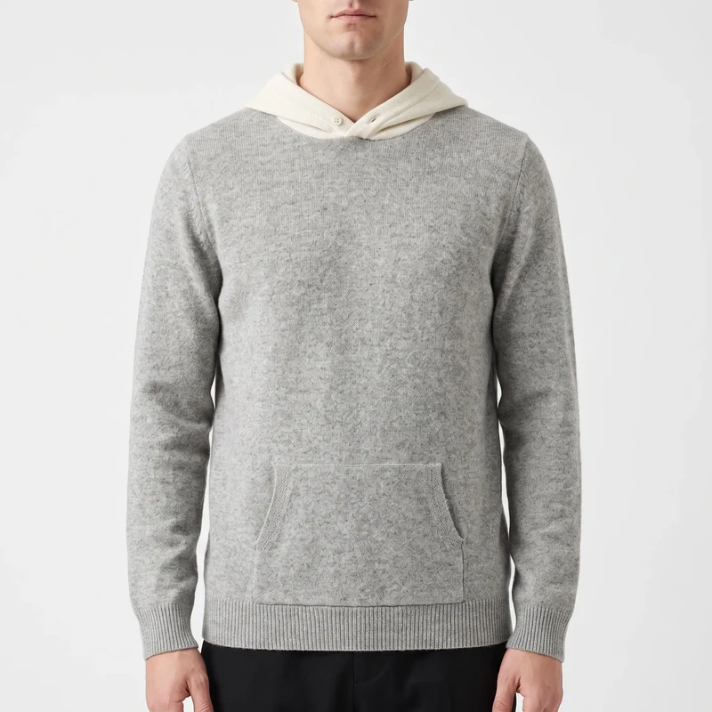 Hoodie heren | Wollen trui met capuchon