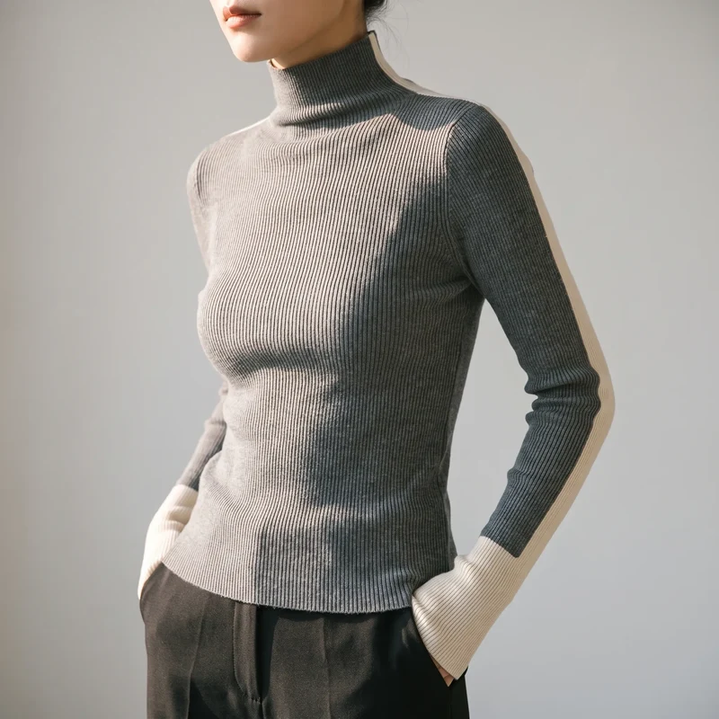 Coltrui dames | Zwart aansluitend model met contraststrepe