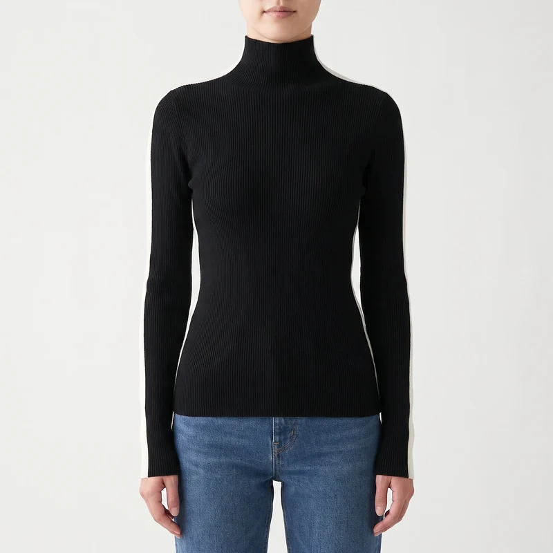 Coltrui dames | Zwart aansluitend model met contraststrepe