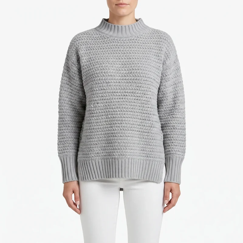 Trui dames | Oversized gebreid model met hoge hals